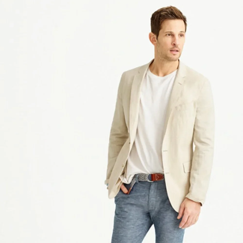 [Free Pants] J.crew Ludlow Linen Khaki Blazer Suit Set